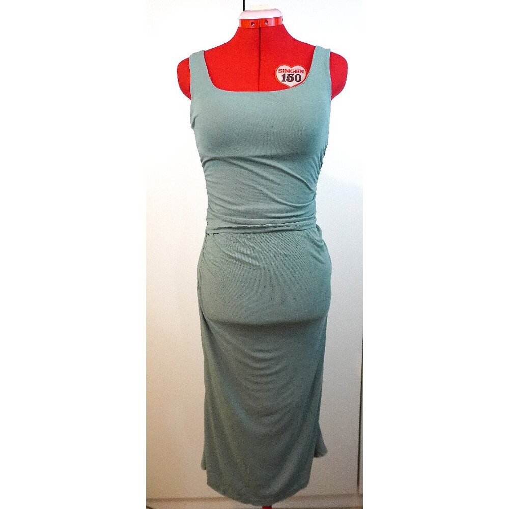 OGL Mint Green Square-Neck Sleeveless Midi Dress - Picture 1 of 8